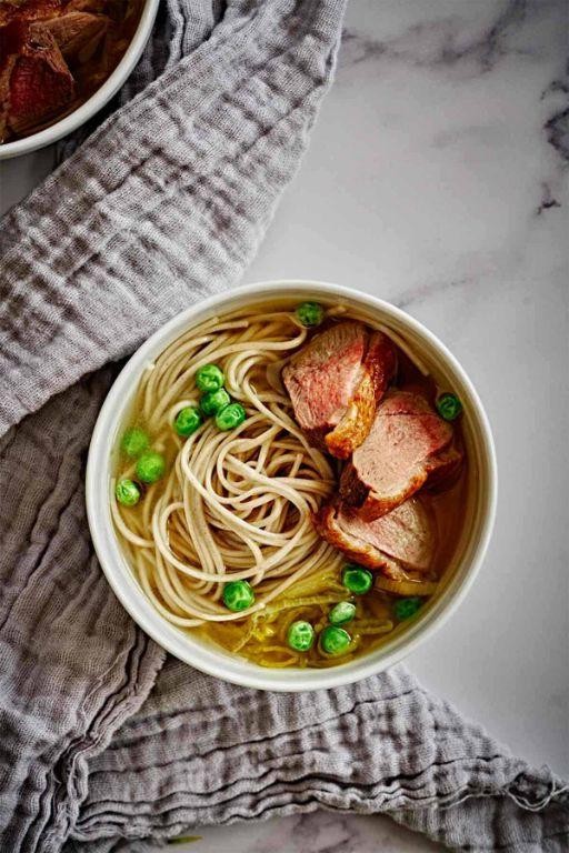 Miso Soup with Duck and Leeks