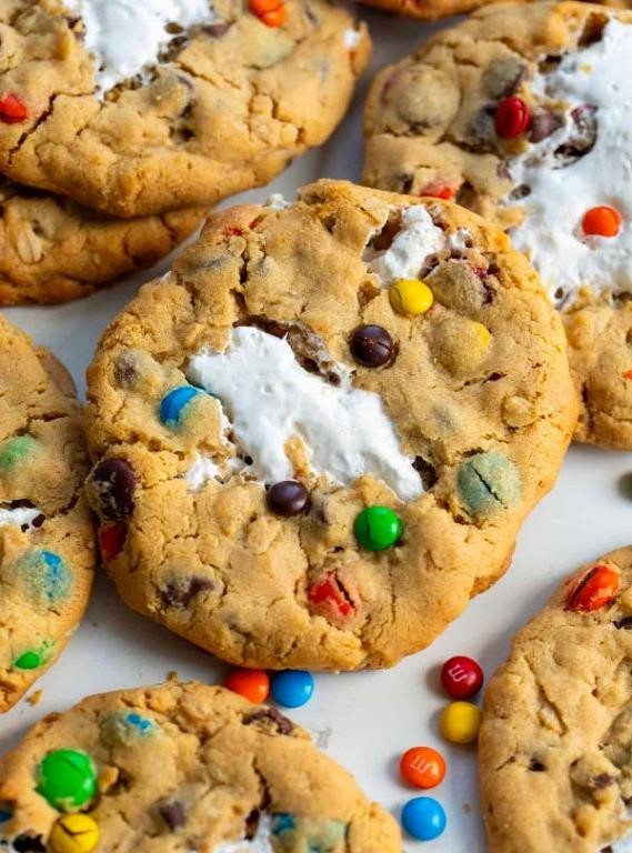 Monster Cookies with Marshmallows and Caramel