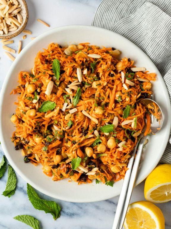 Moroccan Carrot and Chickpea Hearty Salad