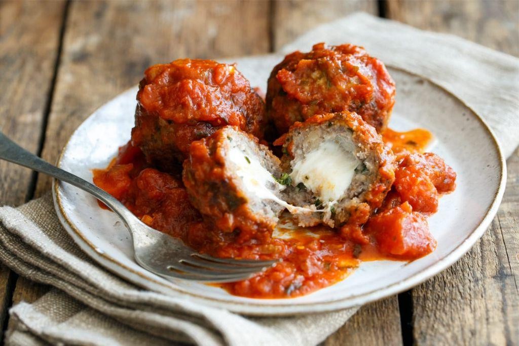 Mozzarella Stuffed Meatballs