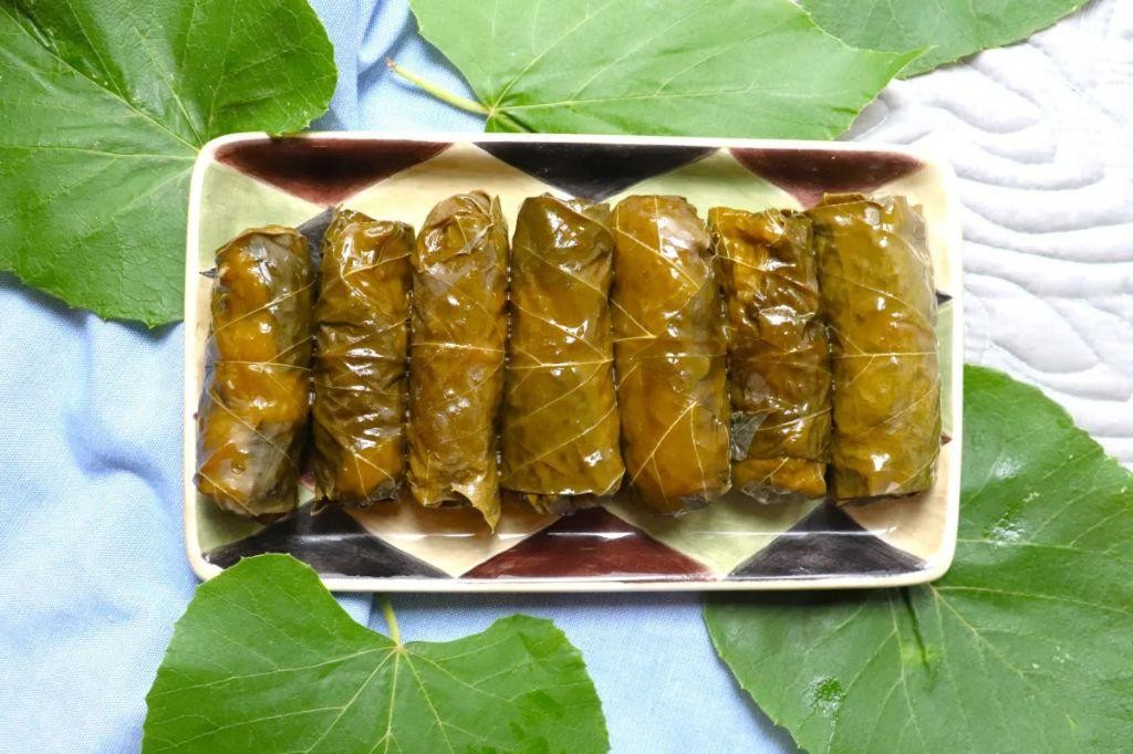Mushroom and Lentil Stuffed Grape Leaves