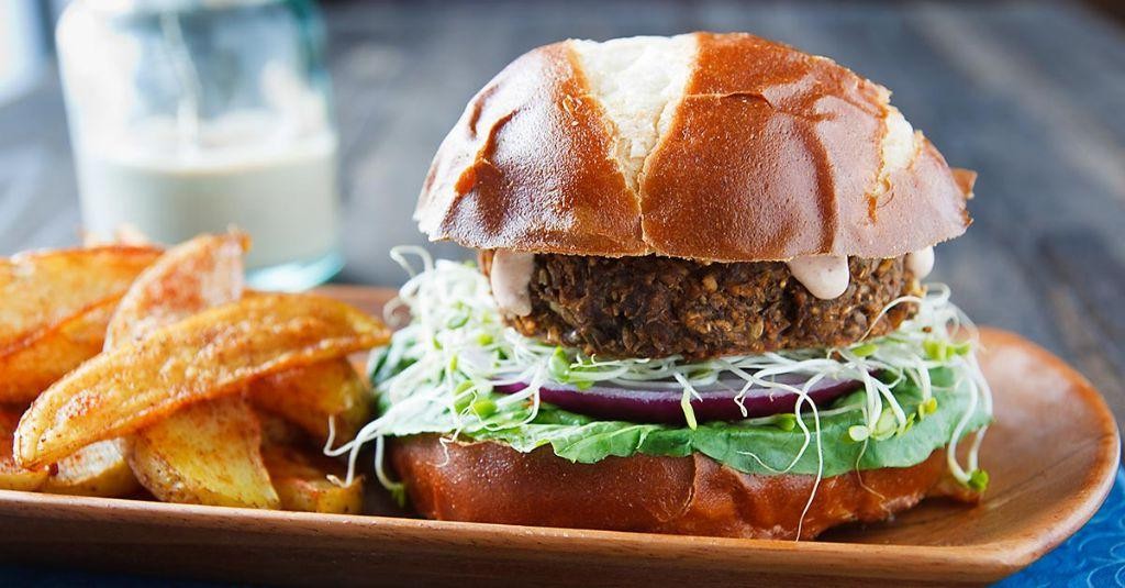 Mushroom and Lentil Veggie Burger