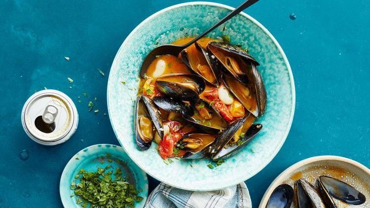 Mussels with Chorizo and White Beans