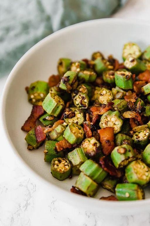 Okra and Bacon Saute