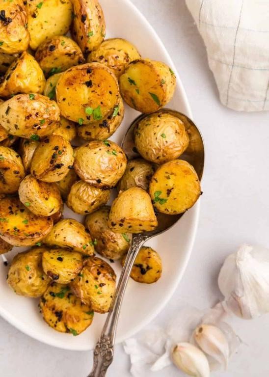 Olive and Garlic Roasted Potatoes