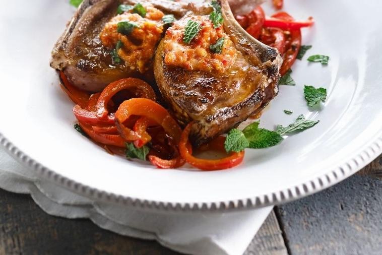Olive and Sun-Dried Tomato Lamb Chops