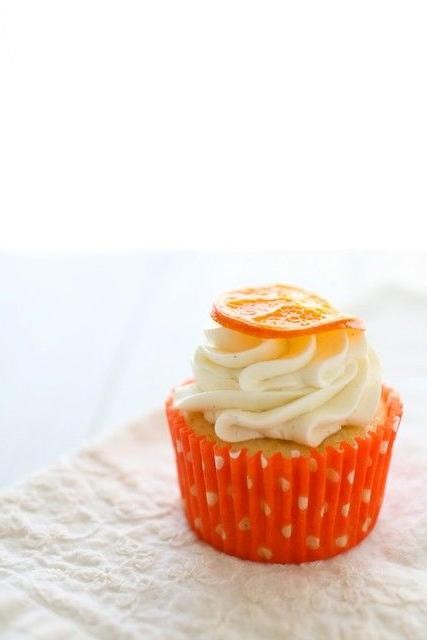 Orange Ciroc Cupcakes with Vanilla Bean Frosting