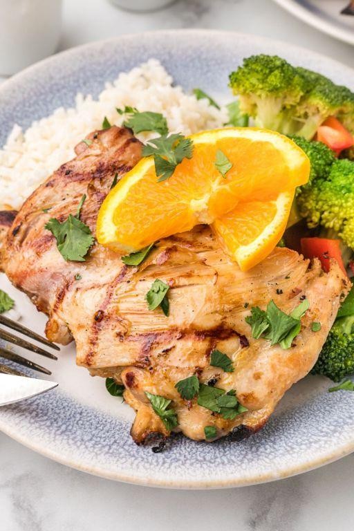 Orange Ginger Grilled Chicken Thighs