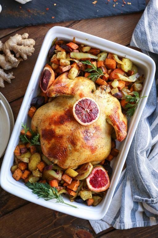Orange Ginger Whole Baked Chicken