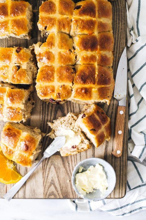 Orange and Cranberry Hot Cross Buns