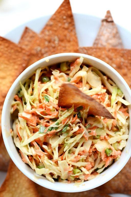 Oriental Cole Slaw with Crispy Wonton Strips
