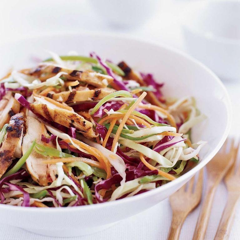 Oriental Cole Slaw with Grilled Chicken