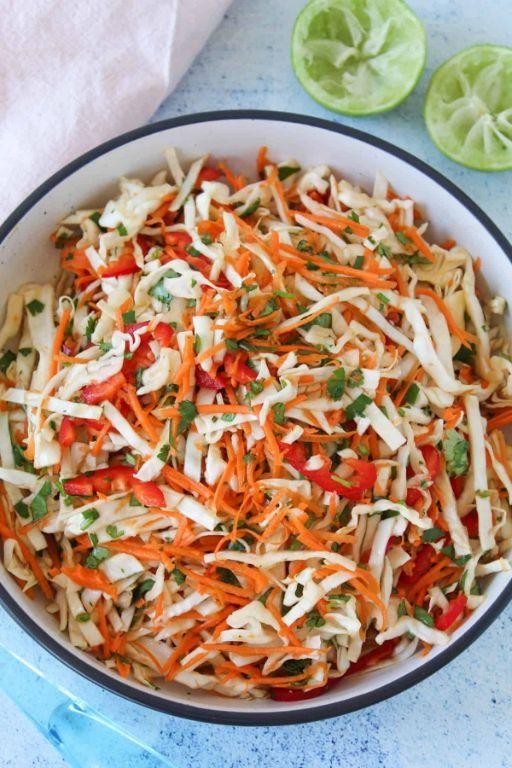Oriental Cole Slaw with Honey Lime Dressing