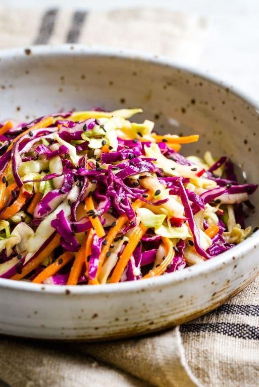 Oriental Cole Slaw with Miso Dressing