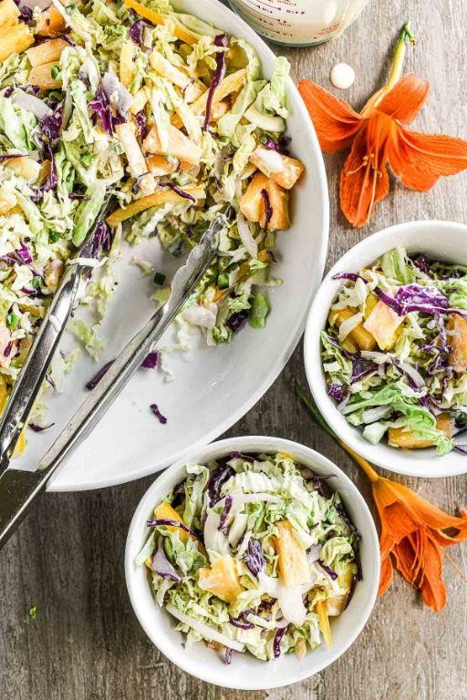Oriental Cole Slaw with Pineapple and Coconut