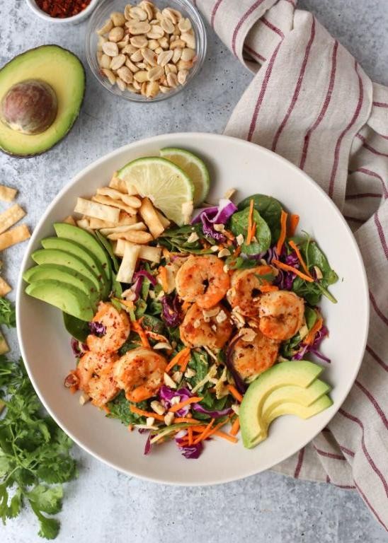 Oriental Cole Slaw with Shrimp and Peanuts