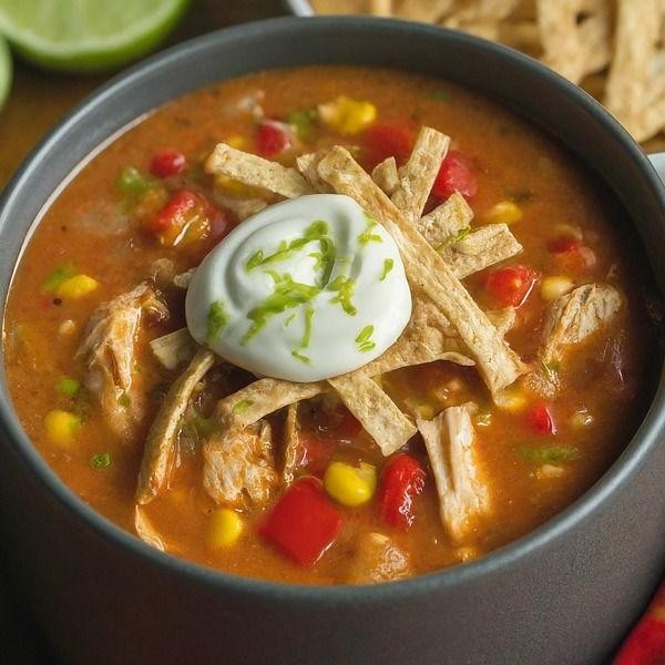 Outbacks Chicken Tortilla Soup with Lime Crema