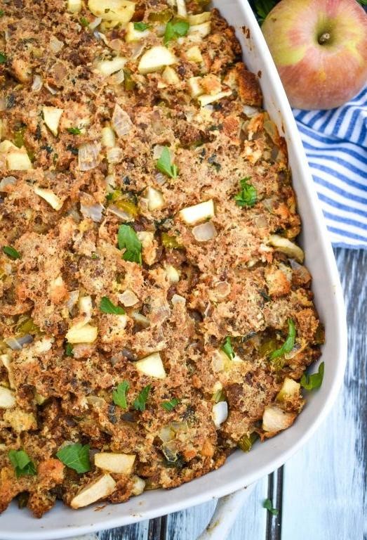 Oyster Dressing with Apples and Sage