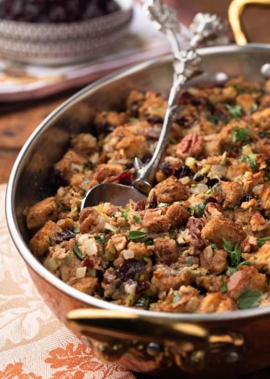 Oyster Dressing with Pecans and Cranberries