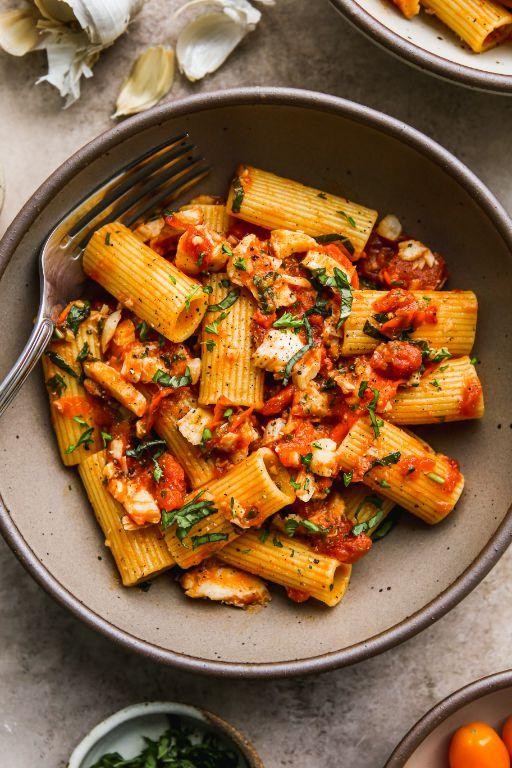 Pacific Cod Pasta with Garlic and Olive Oil