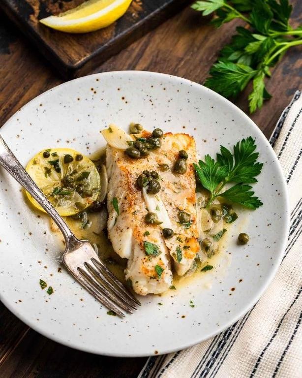 Pacific Cod Piccata with Capers and White Wine