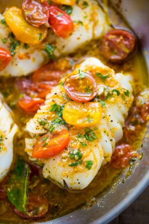 Pacific Cod with Tomato Basil Sauce