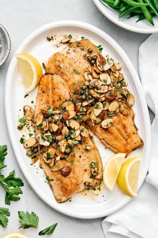 Pan-Seared Rainbow Trout with Almonds