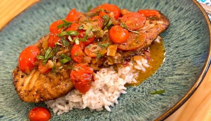 Pan-Seared Triggerfish with Garlic and Herbs