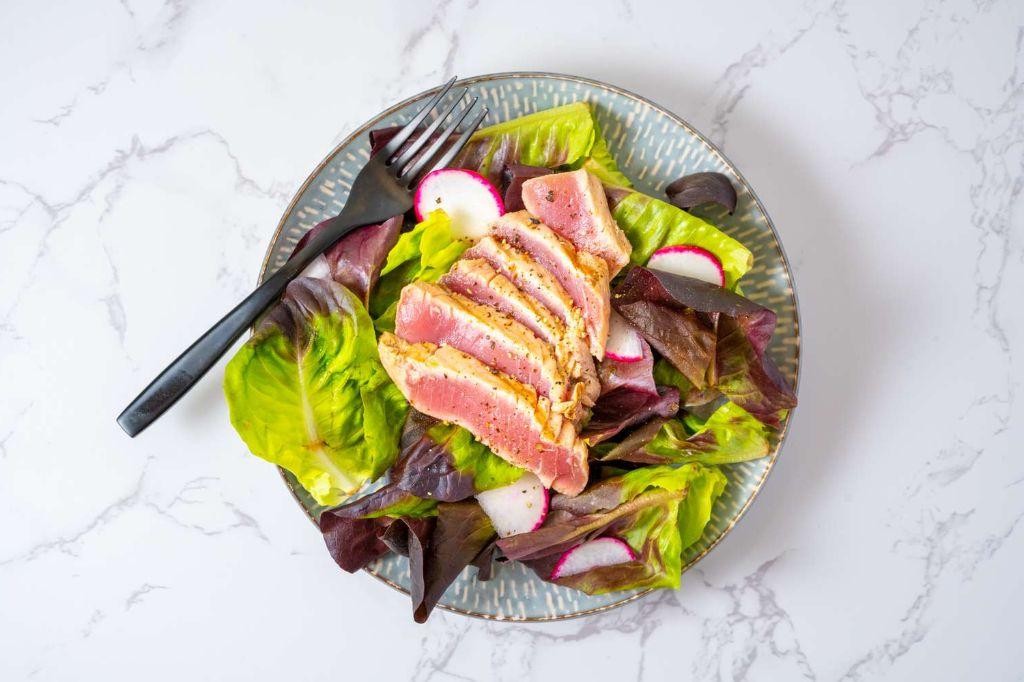 Pan-Seared Tuna Steak with Honey Mustard Glaze