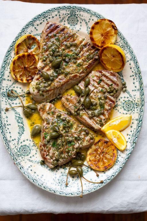 Pan-Seared Tuna Steak with Lemon Butter Sauce