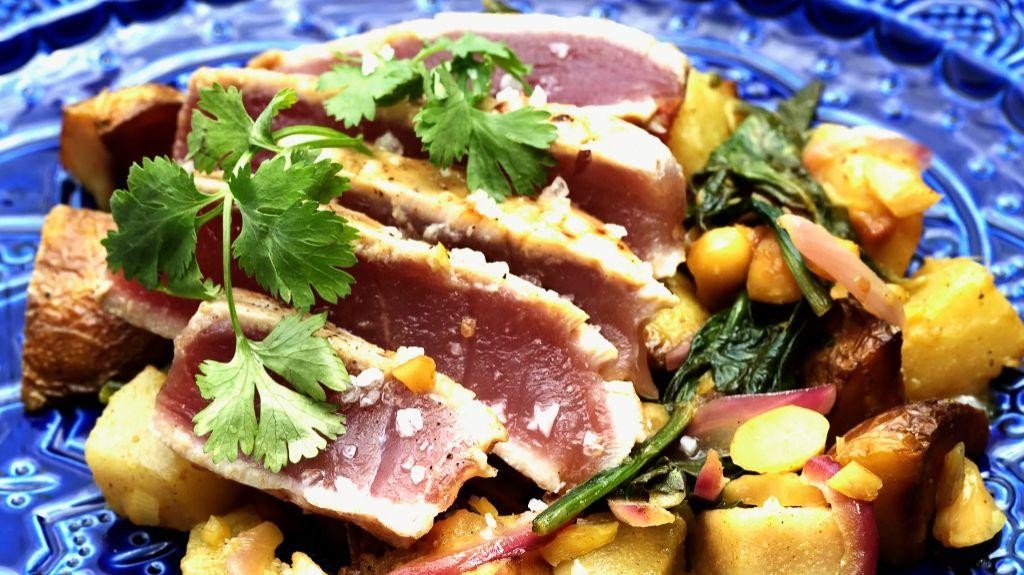 Pan-Seared Tuna Steak with Maple Glaze