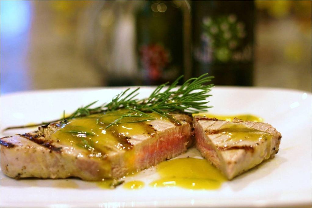 Pan-Seared Tuna Steak with Rosemary Garlic Butter