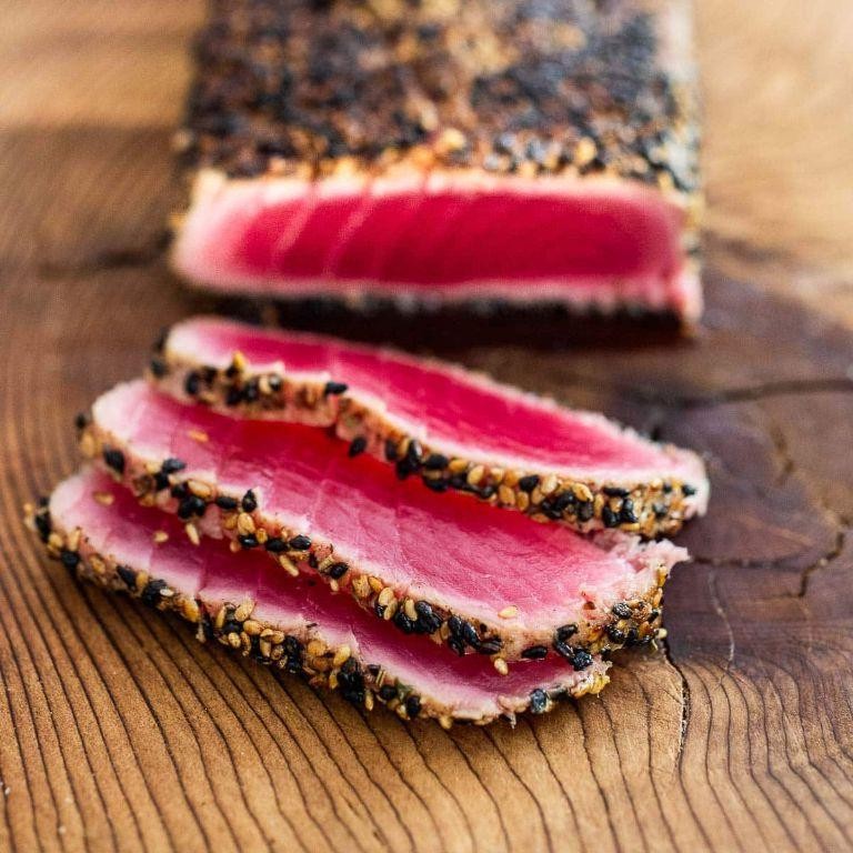 Pan-Seared Tuna Steak with Sesame Seeds