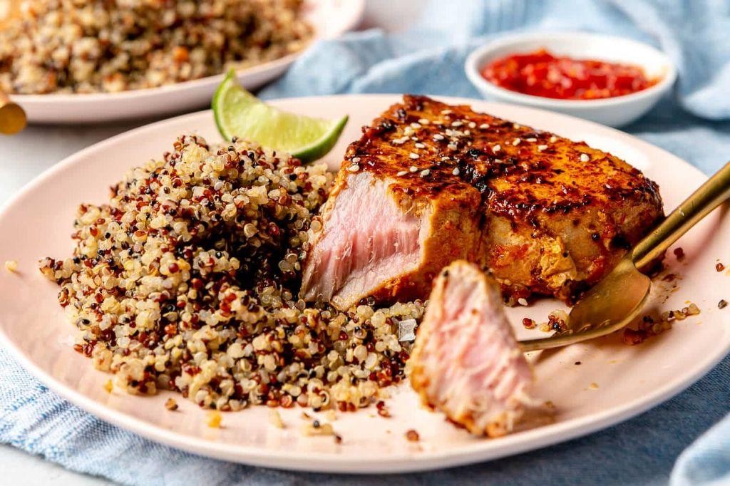 Pan-Seared Tuna Steak with Sweet Chili Sauce