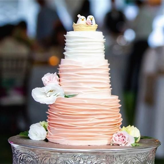 Peach Champagne Wedding Cake