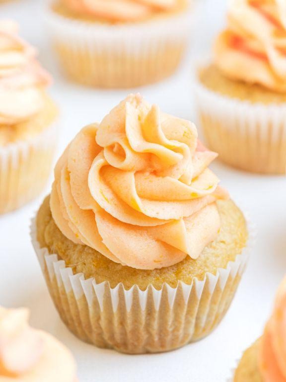Peach Ciroc Cupcakes with Whipped Cream Topping