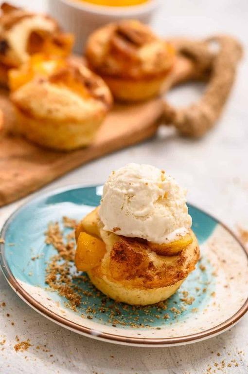 Peach Cobbler Mini Cornbread Muffins