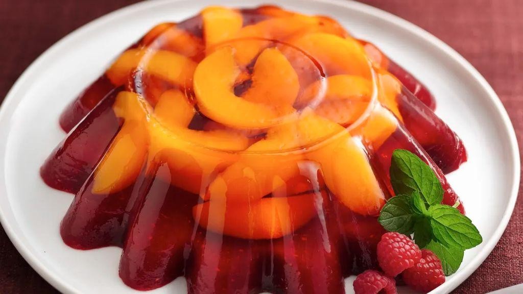 Peach Melba Jello Mold