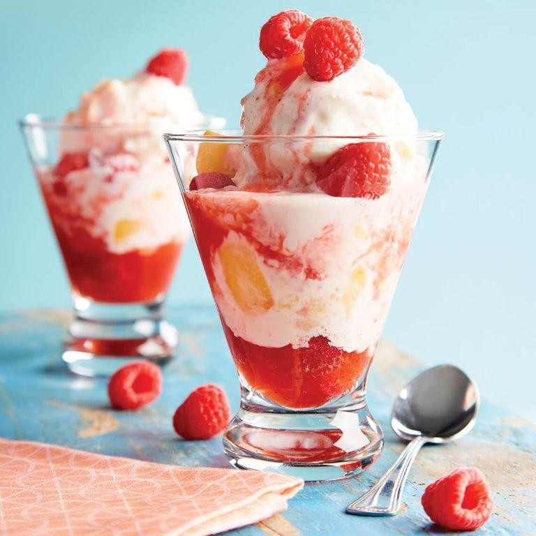 Peach Melba Parfait