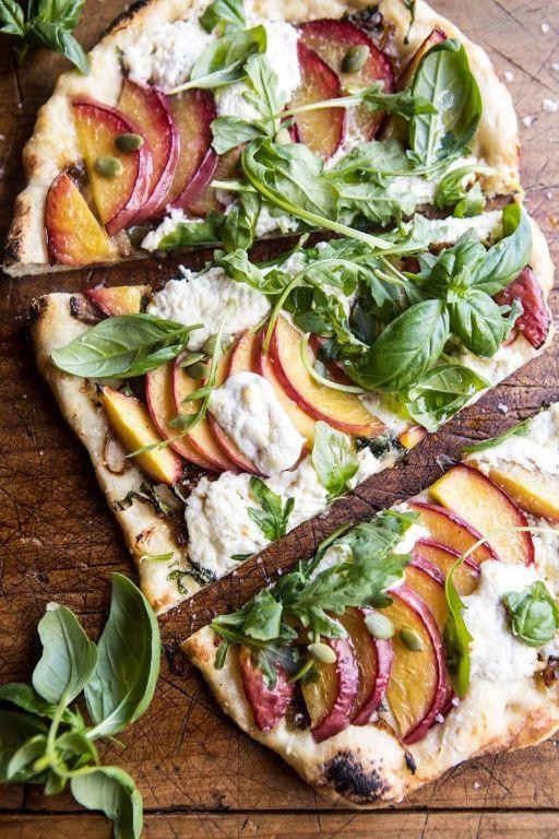 Peach and Arugula Pizza