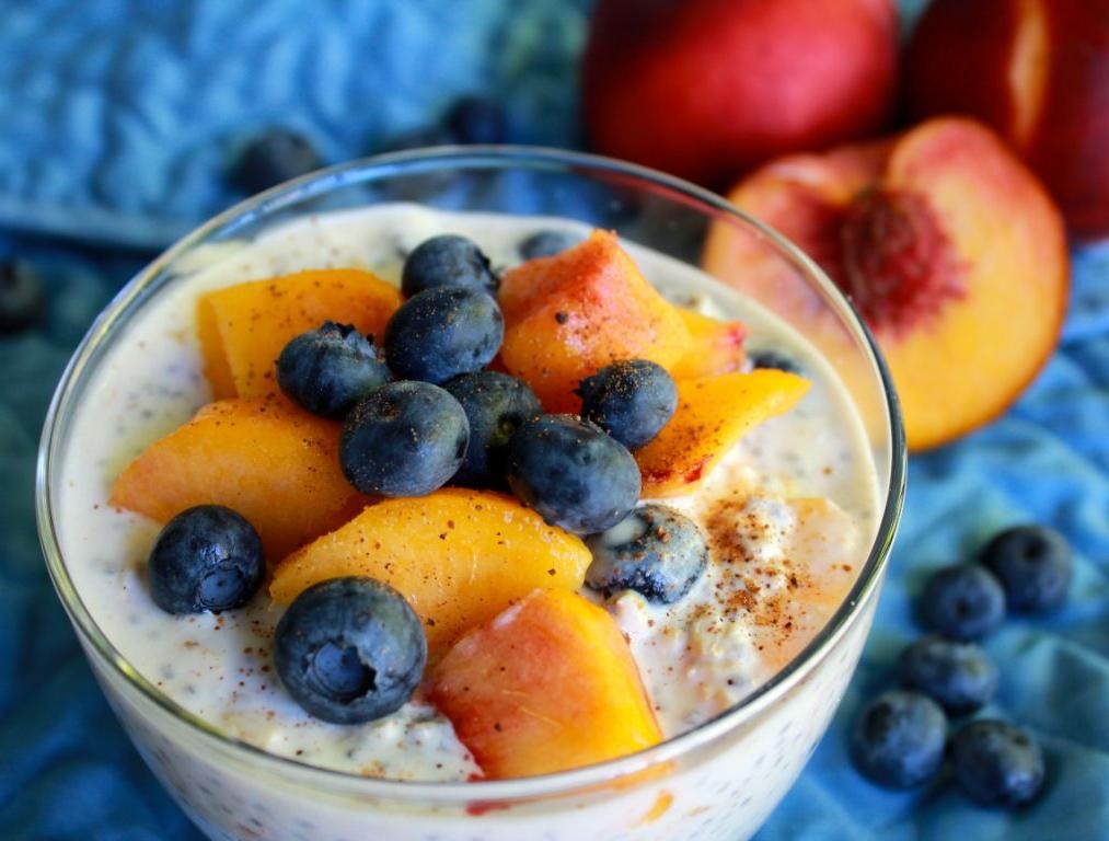 Peach and Blueberry Chia Pudding
