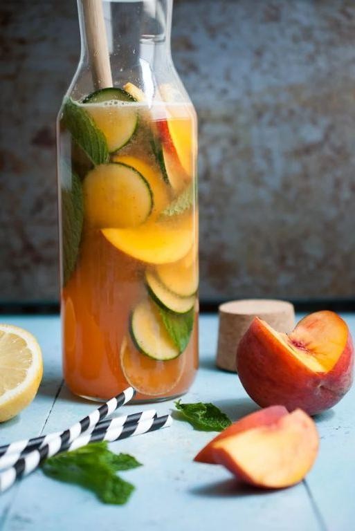Peach and Cucumber Detox Water