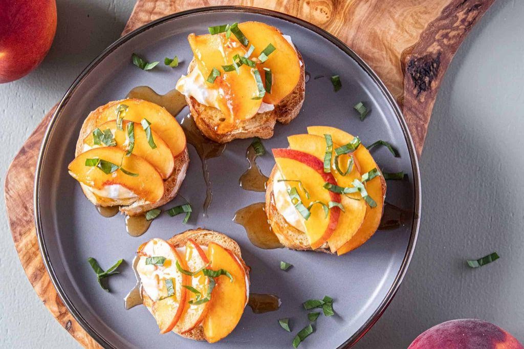Peach and Honey Ricotta Toast