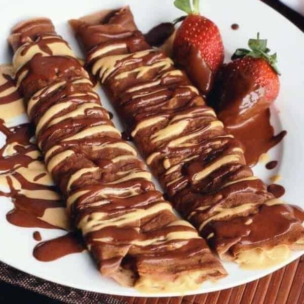 Peanut Butter Chocolate Crepes