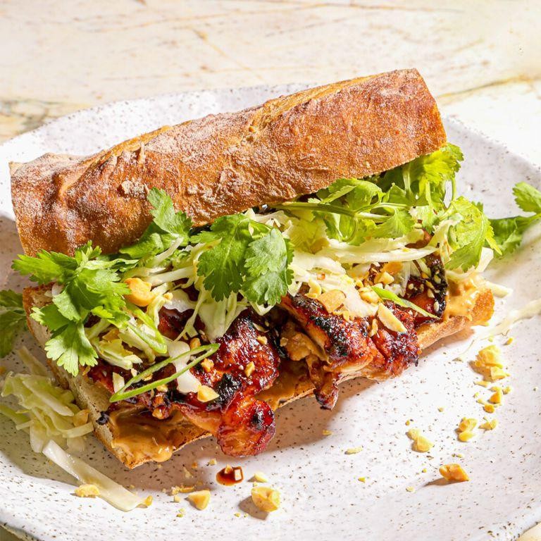 Peanut Butter Shredded Chicken Sandwich