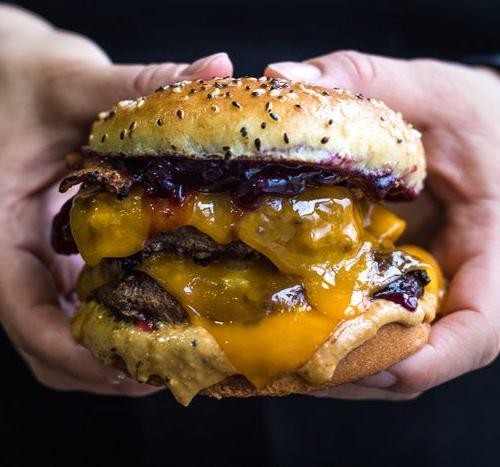 Peanut Butter and Jelly Veggie Burger