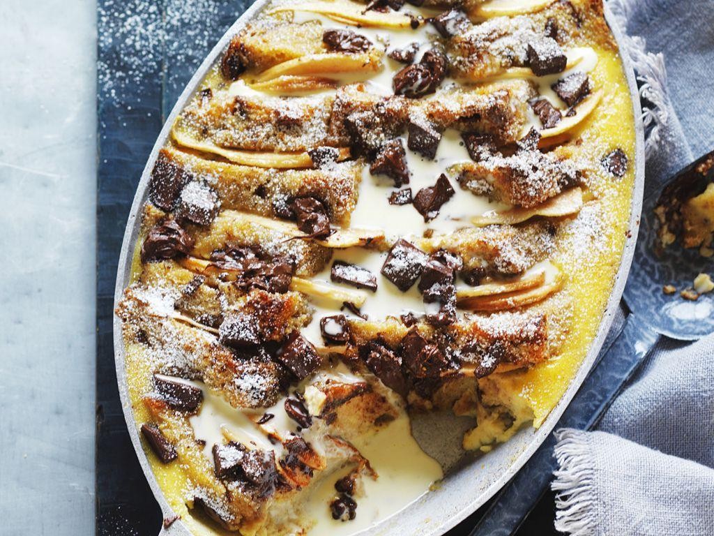 Pear and Chocolate Bread Pudding