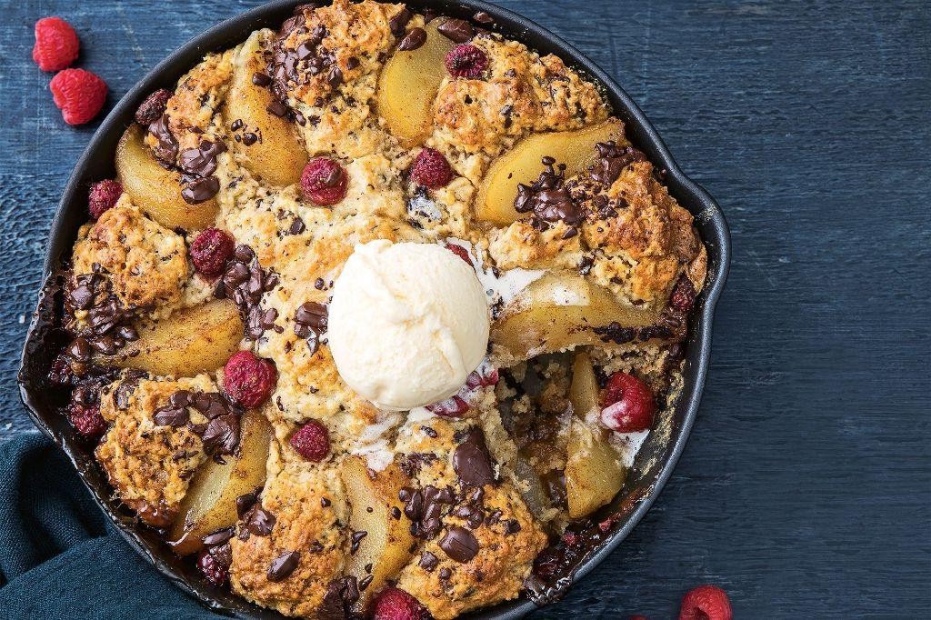 Pear and Raspberry Cobbler