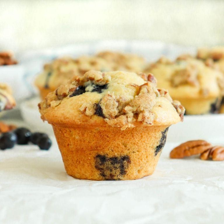 Pecan Flour Blueberry Muffins
