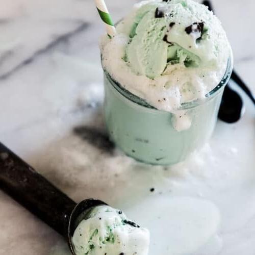 Peppermint Ice Cream Float